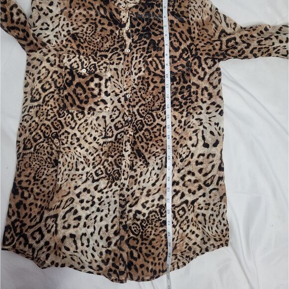 ZARA shirt big cat jaguar print oversized button‎ up cotton top M - Picture 11 of 11